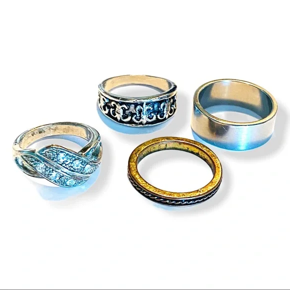 8 RINGS | Rhinestone | Mixed Metals Stack - Picture 7 of 15